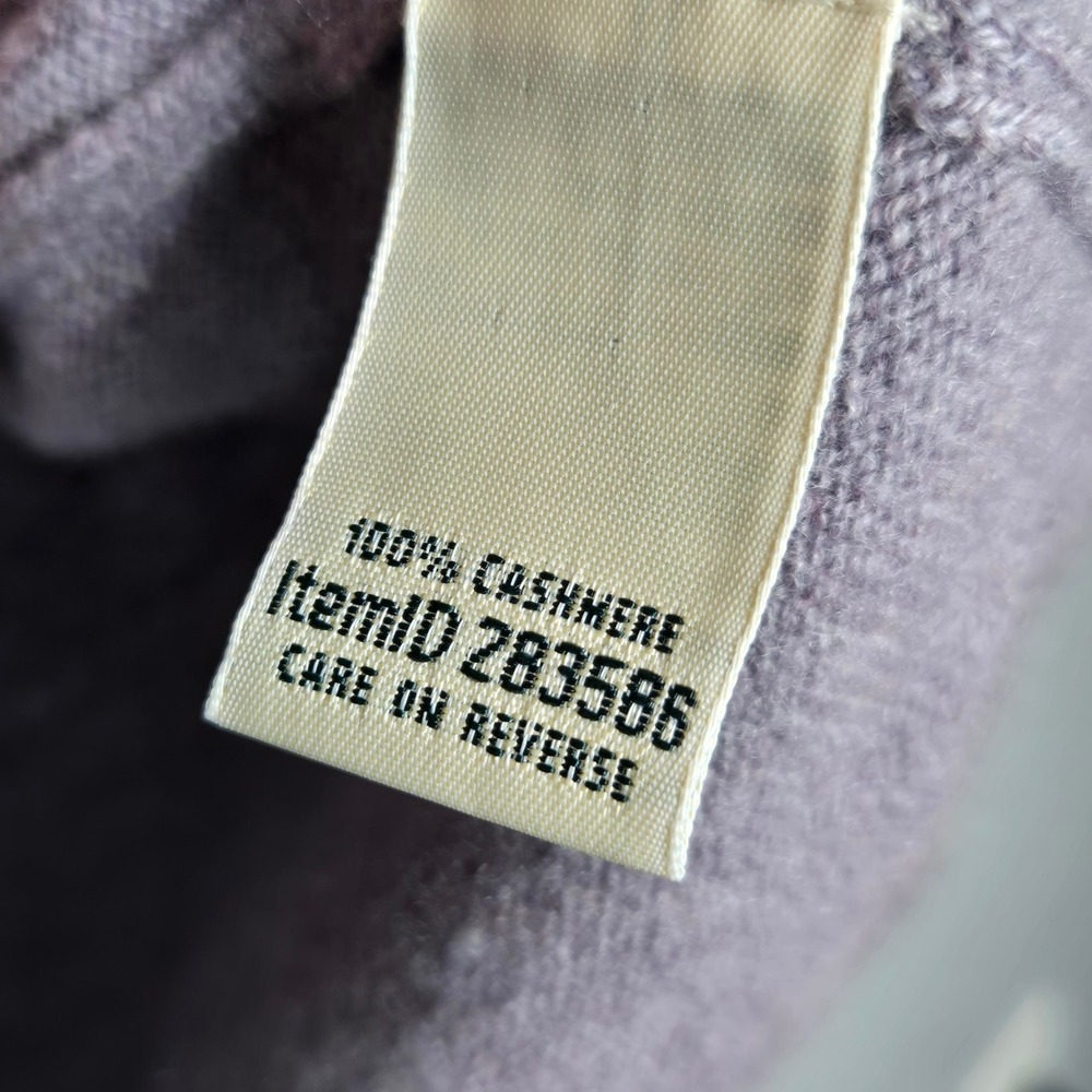 LL Bean 100% Cashmere Crewneck Sweater Mauve Purple Large Luxury Coquette Cozy - Picture 3 of 6